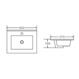 Mercio 600mm Slim Ceramic Top Vanity Basin