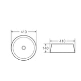 Trier 74 Counter-Top Round Basin - Bronze with Art Matt White