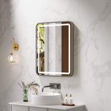 Venus 600×750 / 750×900 / 1200×750mm LED Rectangular Mirror – Gun Metal Frame