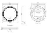 Venus 600/750/900mm LED Round Mirror – Gun Metal Frame