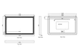 Venus 600×750 / 750×900 / 1200×750mm LED Rectangular Mirror – Gun Metal Frame