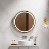 Venus 600/750/900mm LED Round Mirror – Brushed Nickel Frame