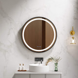 Venus 600/750/900mm LED Round Mirror – Matt Black Frame