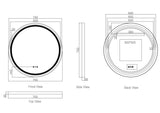 Venus 600/750/900mm LED Round Mirror – Matt Black Frame