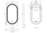 Venus 500×900mm LED Oval Mirror – Matt Black Frame