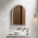 Venus 600×900mm LED Arch Mirror– Brushed Nickel Frame