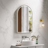 Venus 600×900mm LED Arch Mirror– Brushed Nickel Frame
