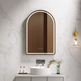 Venus 600×900mm LED Arch Mirror– Gun Metal Frame
