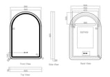 Venus 600×900mm LED Arch Mirror– Gun Metal Frame