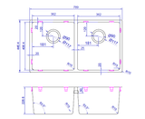 Bella Above/Undermount Kitchen Sink 790mm x 440mm - Brushed Gold