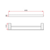 ZEN Series Double Towel Bar 24” – Matt Chrome