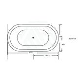 Broadway Estella Spa Bath 1775x800x470mm Oval Drop-in Tub