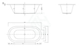 Broadway Florentine Spa Bath 1485/1640mm Oval Drop-in Tub