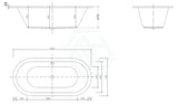 Broadway Florentine Spa Bath 1485/1640mm Oval Drop-in Tub