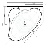 Broadway FS53 1290/1490x640mm Corner Spa Bathtub Acrylic