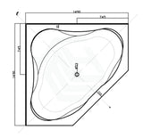 Broadway FS53 1290/1490x640mm Corner Spa Bathtub Acrylic