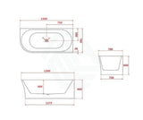 Broadway FS7 1500/1700x780x600mm Back to Wall Spa Bathtub Acrylic Left / Right Corner Available