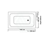 Broadway Grandisimo Spa Bath 1400x820x520mm Rectangula Drop-in Tub