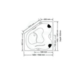 Karmen Spa Bathtub 1400x1400x500mm/1540x1540x500mm Corner Drop-in Tub with Hot Pump