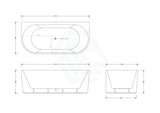 Broadway Mallorca Spa Bath 1500x750 / 1700x800x580mm Back To Wall Tub Variant Colour Available