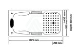 Broadway Marchena Spa Bath 1725x860x530mm Rectangula Drop-in Tub