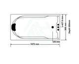 Broadway Montillo Spa Bath 1670x855x550mm Rectangula Drop-in Tub
