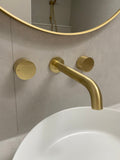 Tania 1/4 Turn Bath & Wall  Set - Brushed Gold