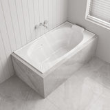 Broadway Alita Bath 1360x700x470mm Rectangle Acrylic Drop In Bathtub Gloss White