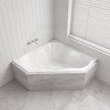 Broadway Almina&Zamora Bath 1285/1485mm Clover Acrylic Corner Drop In Bathtub Gloss White