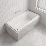 Broadway Alpha Bath 1490/1700/1800mm Rectangle Acrylic Drop In Bathtub Gloss White With Non-slip Base & Tiling Bead Available