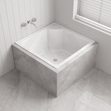 Broadway Bebe Bath 905x905x330mm Square Acrylic Drop In Bathtub Gloss White