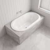 Broadway Florentine Bath 1485/1640mm Oval Acrylic Drop In Bathtub Gloss White