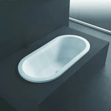 Broadway Florentine Bath 1485/1640mm Oval Acrylic Drop In Bathtub Gloss White