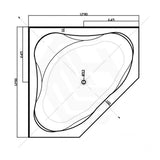 Broadway FS53 1290/1490x640mm Corner Bathtub Acrylic