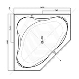 Broadway FS53 1290/1490x640mm Corner Bathtub Acrylic