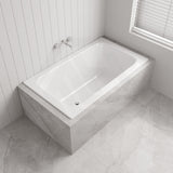 Broadway Grandisimo Bath 1400x820x520mm Rectangle Acrylic Drop In Bathtub Gloss White