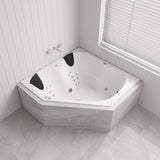 Karmen Spa Bathtub 1400x1400x500mm/1540x1540x500mm Corner Drop-in Tub with Hot Pump