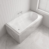 Broadway Montillo Bath 1670x855x550mm Rectangle Acrylic Drop In Bathtub Gloss White