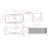 Broadway Oviedo 1700x800x580mm Left/Right Corner Back to Wall Spa Bathtub Acrylic Gloss White/Matt White