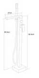 Coomera Free Standing Floor Mixer Bath Spout & Hand Held Shower Combo - Gunmetal
