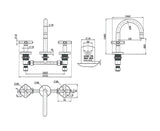 Cross Tap Basin Set - Matt Black