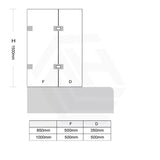 850/1000x1500mm Fixed & Swing Bathtub Shower Screen 10mm Tempered Glass Frameless Panel Variant Colour Hardware