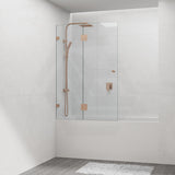 850/1000x1500mm Fixed & Swing Bathtub Shower Screen 10mm Tempered Glass Frameless Panel Variant Colour Hardware