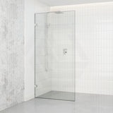 From 300 to 1200x2000mm Frameless Walk In Shower Screen Single Fixed Panel Chrome Brackets 10mm Glass