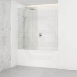 750/900mm Bathtub CURVED Corner Shower Screen Fixed Panel Variant Colour Fittings 10mm Tempered Glass Frameless