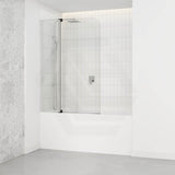 1000/1200x1450mm Fixed and Swing Over Bathtub Shower Screen 6mm Tempered Glass