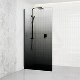 From 900 to 1200x2000mm Black Color Gradient Frameless Shower Screen Single Door Fixed Panel 10mm Tempered Glass