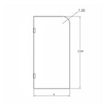800/900/1000/1100/1200x2100mm Frameless CURVED Corner Shower Screen Single Door Fixed Panel Fluted Glass with Variant Colour U Brackets