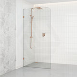 800/900/1000/1100/1200x2100mm Frameless CURVED Corner Shower Screen Single Door Fixed Panel 10mm Glass with Variant Colour L Brackets