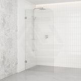 800/900/1000/1100/1200x2100mm Frameless CURVED Corner Shower Screen Single Door Fixed Panel Fluted Glass with Variant Colour U Brackets